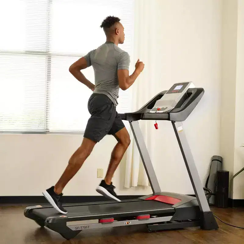 Tapis de course incliné Sunny Health & Fitness avec haut-parleurs Bluetooth et fonction de chargement USB
