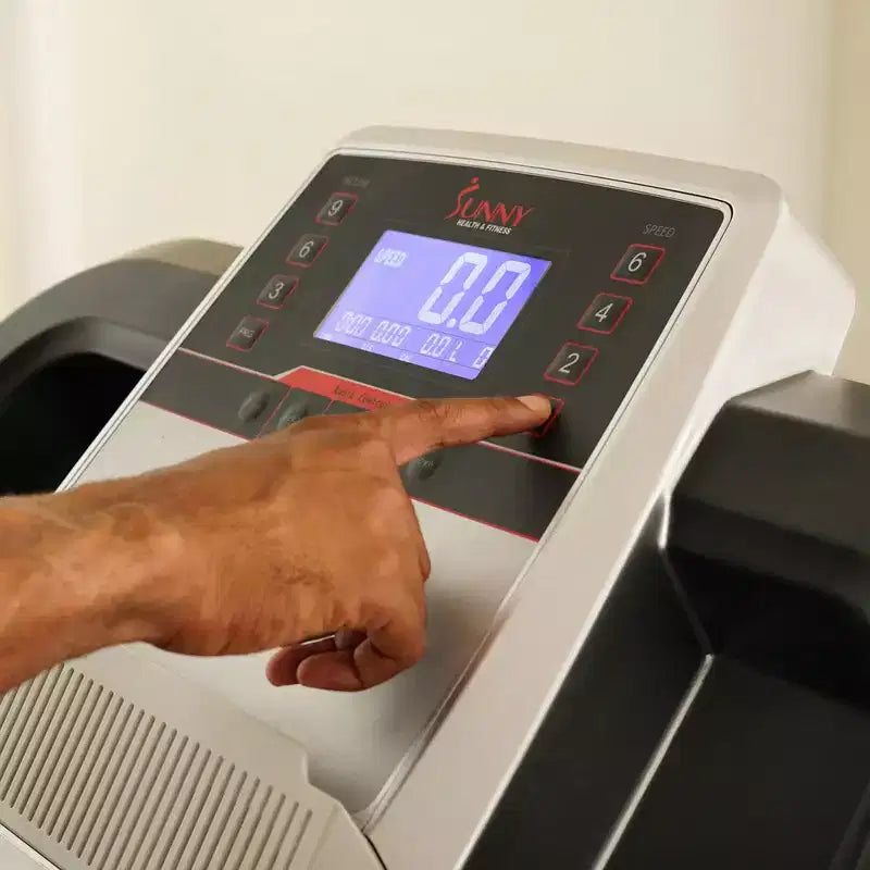 Tapis de course incliné Sunny Health & Fitness avec haut-parleurs Bluetooth et fonction de chargement USB