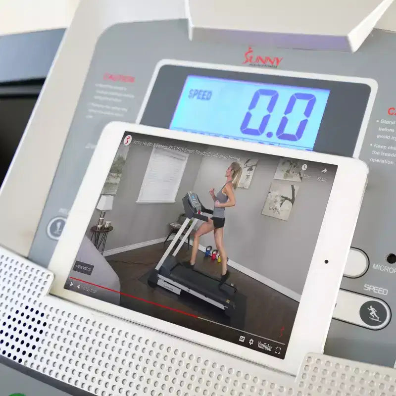 Tapis de Course Électrique Intelligent Sunny Health & Fitness avec Inclinaison Automatique