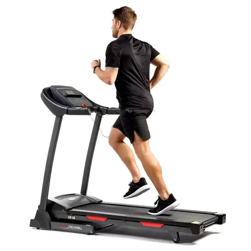 Tapis roulant intelligent pliable avec inclinaison automatique Sunny Health & Fitness Premium avec application exclusive SunnyFit activée - Noir