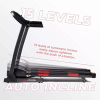 Tapis roulant intelligent pliable avec inclinaison automatique Sunny Health & Fitness Premium avec application exclusive SunnyFit activée - Noir