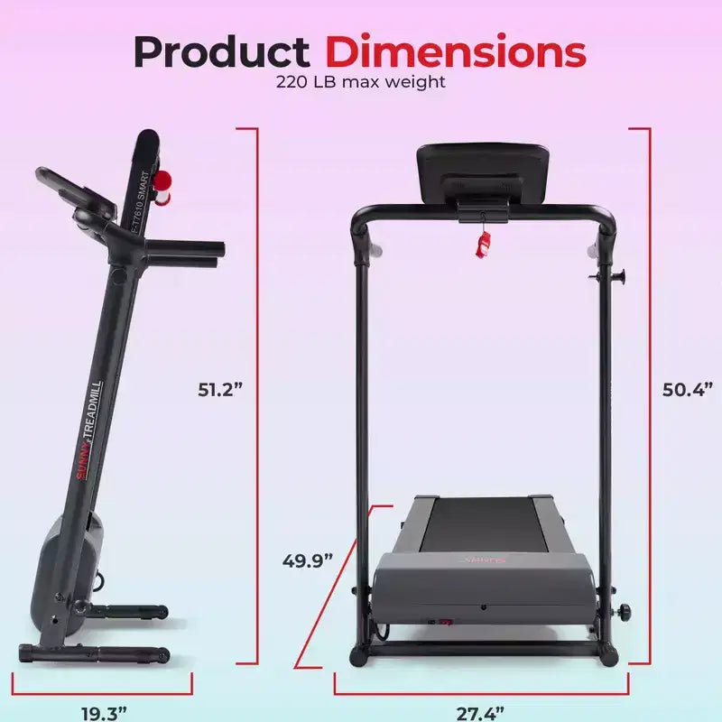 Tapis de course pliable Sunny Health & Fitness Easy Assembly sans moteur