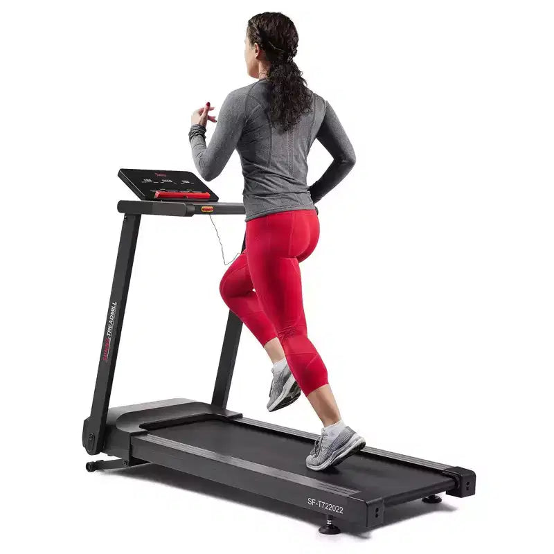 Tapis de course interactif Sunny Health & Fitness avec inclinaison automatique Slim