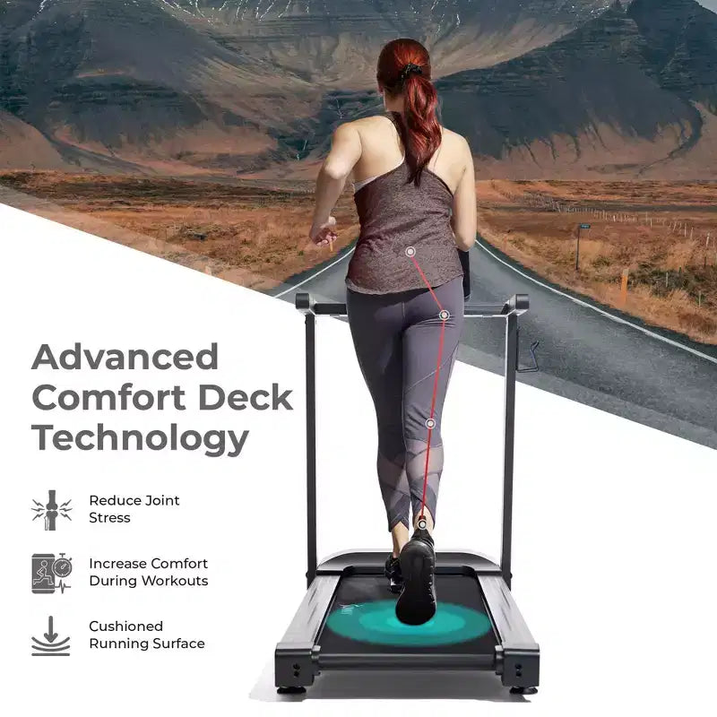 Tapis de course interactif Sunny Health & Fitness avec inclinaison automatique Slim
