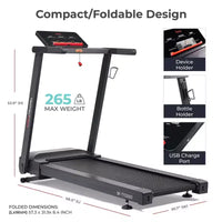 Tapis de course interactif Sunny Health & Fitness avec inclinaison automatique Slim