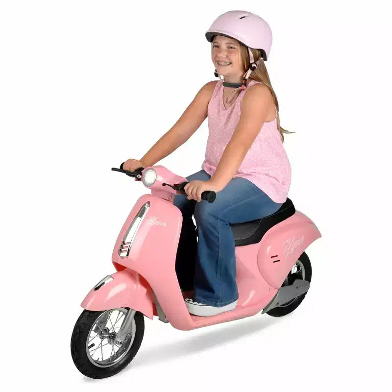 Trottinette électrique Hyper Blush Retro Scooter 24 V avec accélérateur à poignée tournante : acier et plastique, 24 km/h, capacité de 77 kg