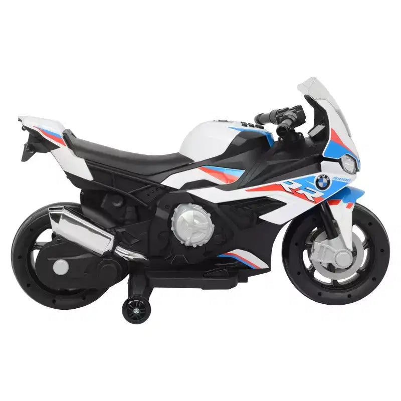 Best Ride on Cars Moto BMW 12V électrique - Blanc : Plastique, 3+ ans, capacité 22,6 kg
