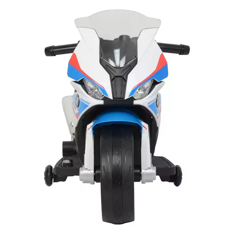 Best Ride on Cars Moto BMW 12V électrique - Blanc : Plastique, 3+ ans, capacité 22,6 kg
