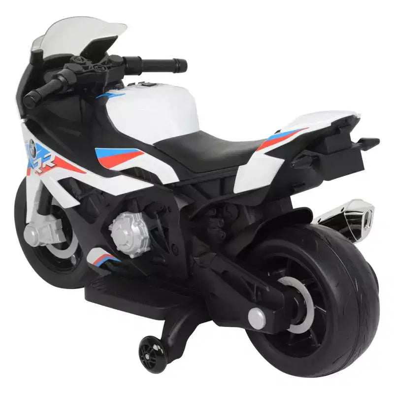Best Ride on Cars Moto BMW 12V électrique - Blanc : Plastique, 3+ ans, capacité 22,6 kg