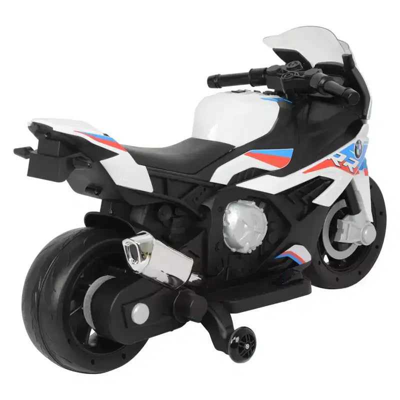 Best Ride on Cars Moto BMW 12V électrique - Blanc : Plastique, 3+ ans, capacité 22,6 kg