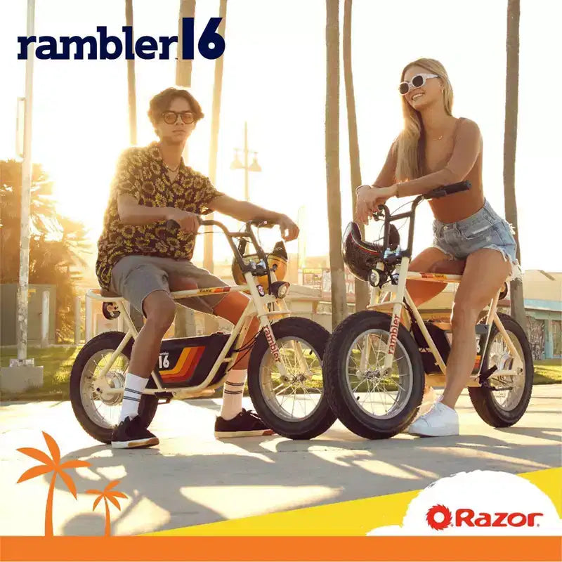 Razor Rambler Trottinette électrique à enjambement haut - Beige : moteur 350W, vitesse 15,5 mph