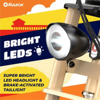 Razor Rambler Trottinette électrique à enjambement haut - Beige : moteur 350W, vitesse 15,5 mph