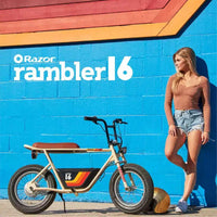 Razor Rambler Trottinette électrique à enjambement haut - Beige : moteur 350W, vitesse 15,5 mph