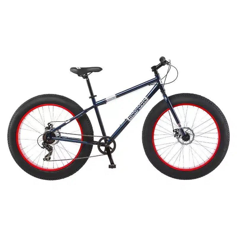 Vélo de montagne Mongoose Dolomite pour homme à gros pneus 26", bleu marine/rouge