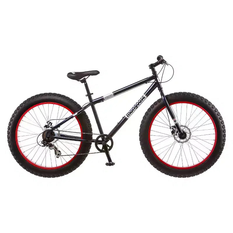 Vélo de montagne Mongoose Dolomite pour homme à gros pneus 26", bleu marine/rouge