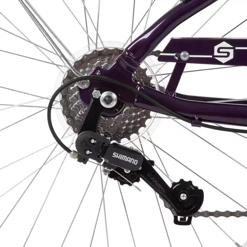 Vélo Confort Huffy Sienna 24" G MLT SPD - Aubergine brillante