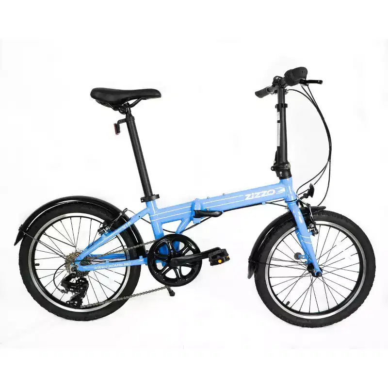 Vélo pliant en aluminium ZiZZO Via 7 vitesses 20" - Bleu ciel
