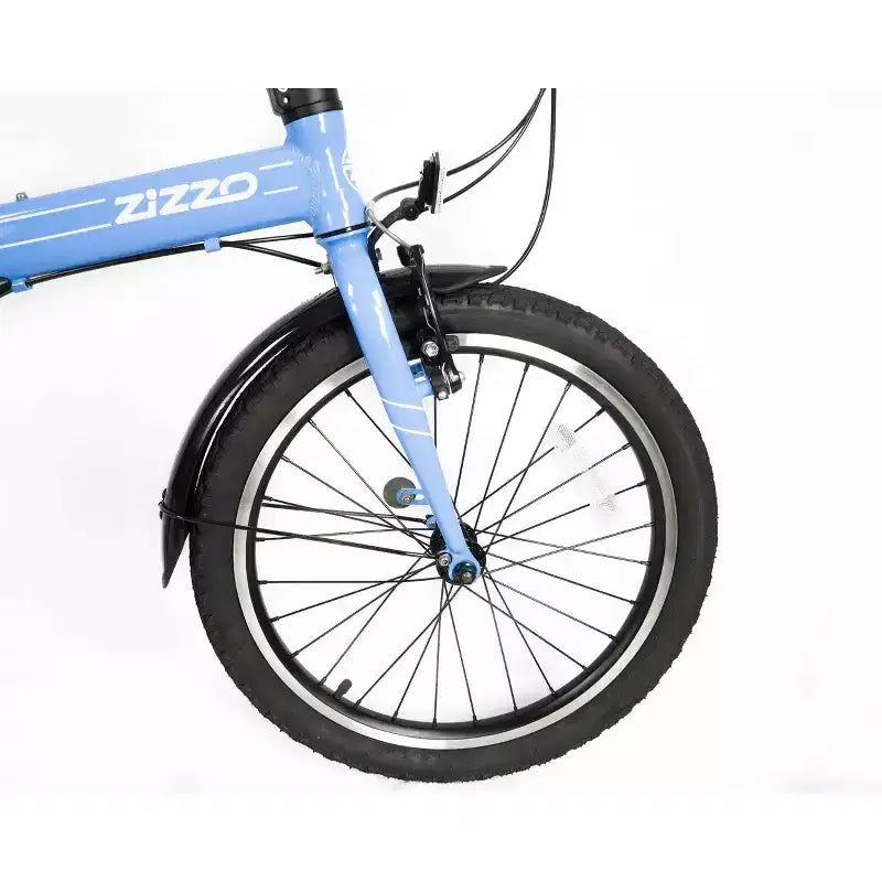 Vélo pliant en aluminium ZiZZO Via 7 vitesses 20" - Bleu ciel
