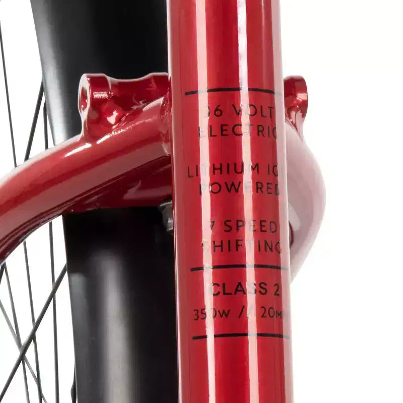 Vélo électrique Huffy Lyndon enjambeur – Roues de 27,5 po – 32 km/h – 36 V – Rouge