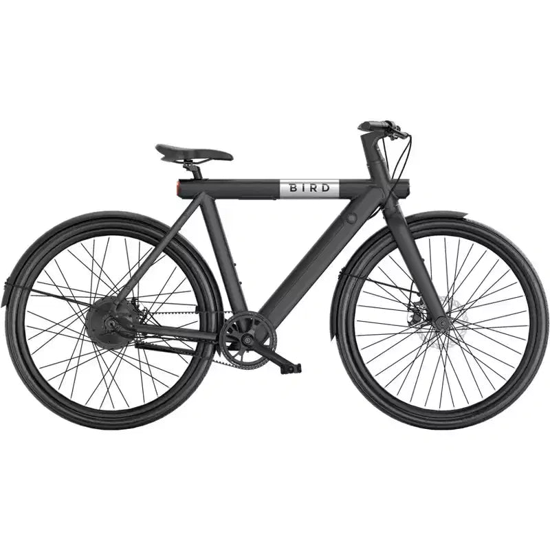 Bird Adult A Frame Vélo électrique hybride à enjambement haut 28" - Noir : cadre en aluminium, vitesse max 20 mph