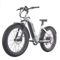 Vélo hybride électrique GOTRAX Fat Tire 26" à enjambement bas pour adulte - Argent