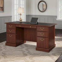 Bureau de direction Bush Furniture Saratoga avec tiroirs et rangements