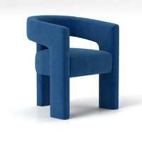 SEYNAR Chaise de salle à manger moderne glam en velours rembourrée, chaise d'appoint à dossier ouvert, lot de 6