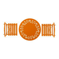 Ensemble de bistrot 3 pièces en acier avec table et chaises pliantes orange - Alpine Corporation