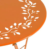 Ensemble de bistrot 3 pièces en acier avec table et chaises pliantes orange - Alpine Corporation