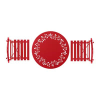 Ensemble de bistrot 3 pièces en acier avec table et chaises pliantes rouges - Alpine Corporation : Mobilier d'extérieur résistant aux intempéries pour balcon