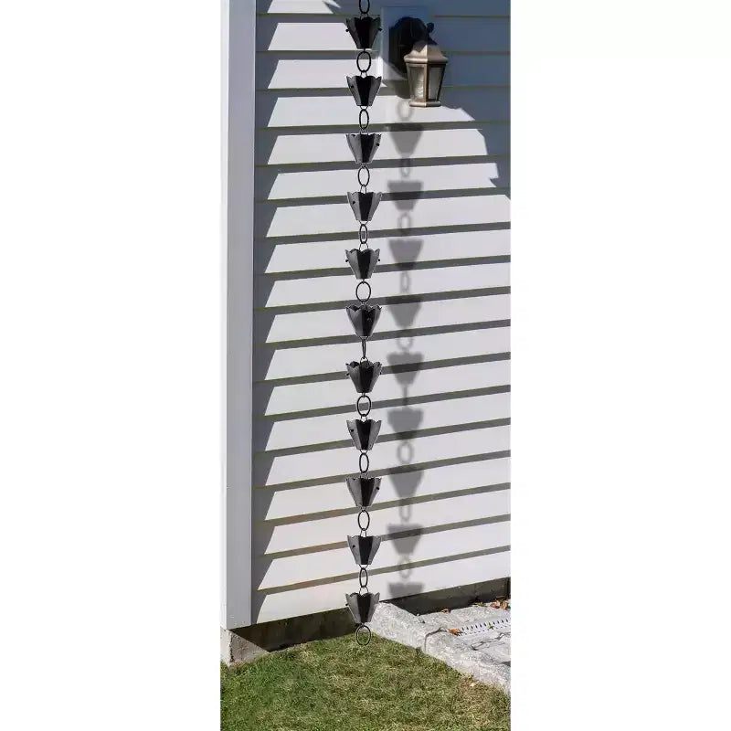 Chaîne de pluie en aluminium tulipe de style ferme moderne de 8,5 pi Good Directions - Noir