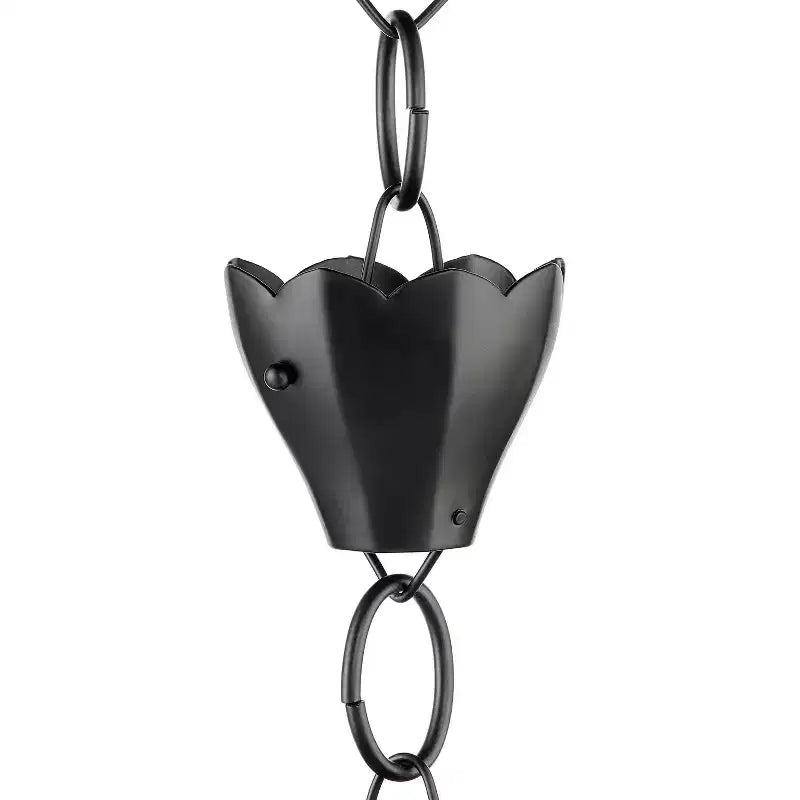 Chaîne de pluie en aluminium tulipe de style ferme moderne de 8,5 pi Good Directions - Noir