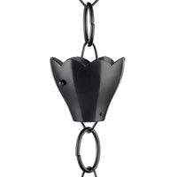 Chaîne de pluie en aluminium tulipe de style ferme moderne de 8,5 pi Good Directions - Noir