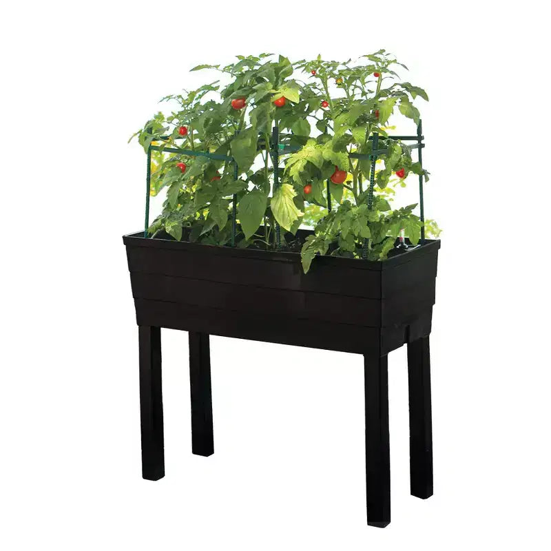 Lot de 10 jardinières rectangulaires en résine Emsco, gris anthracite, 33,66 x 83,82 x 73,03 cm