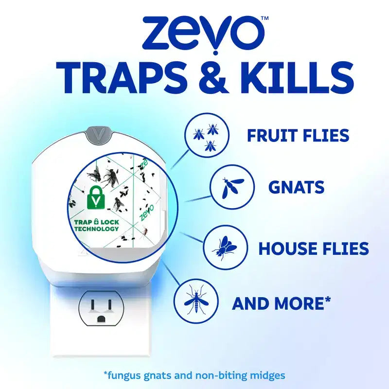 Recharge pour piège à insectes volants Zevo Plant, paquet de 3, blanc