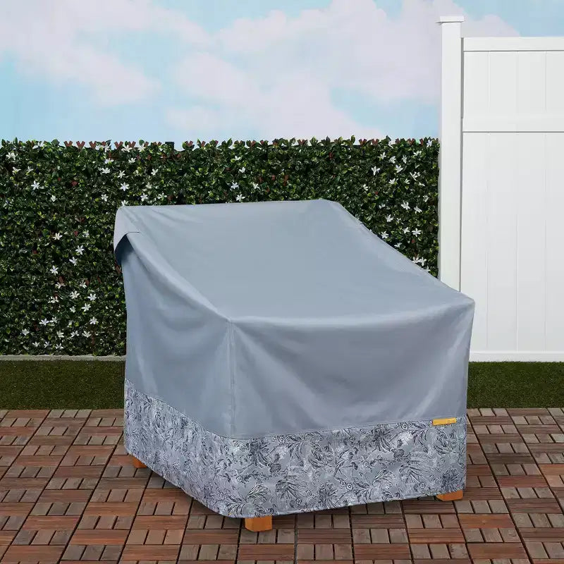 Vera Bradley Housse de chaise longue de patio résistante à l'eau, 1 housse de meuble, gris