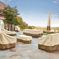 Classic Accessories Veranda Housse de parasol de patio déporté et cadre résistante à l'eau, 1 housse de meuble, beige
