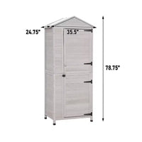 WELLFOR Organisateur d'outils en bois à 3 étagères de 586 L, coffre de pont, gris clair