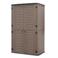 WELLFOR Armoire de rangement verticale 380 gallons pour extérieur, marron