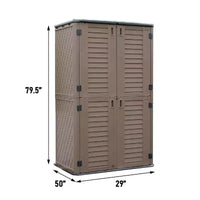 WELLFOR Armoire de rangement verticale 380 gallons pour extérieur, marron