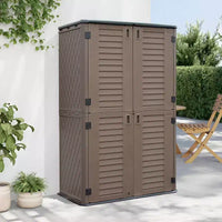 WELLFOR Armoire de rangement verticale 380 gallons pour extérieur, marron
