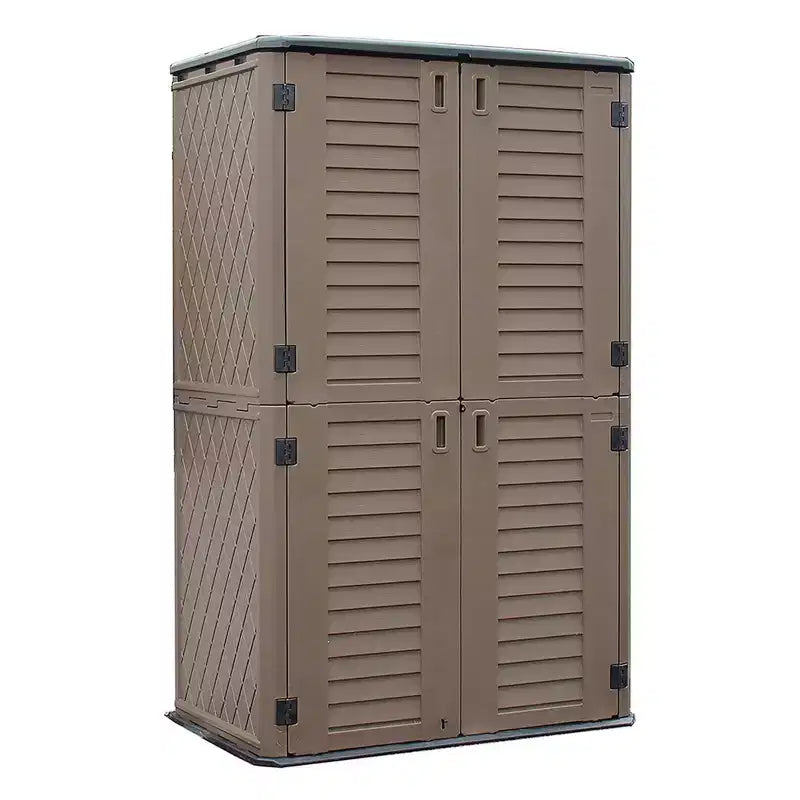 WELLFOR Armoire de rangement verticale 380 gallons pour extérieur, marron