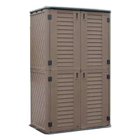 WELLFOR Armoire de rangement verticale 380 gallons pour extérieur, marron