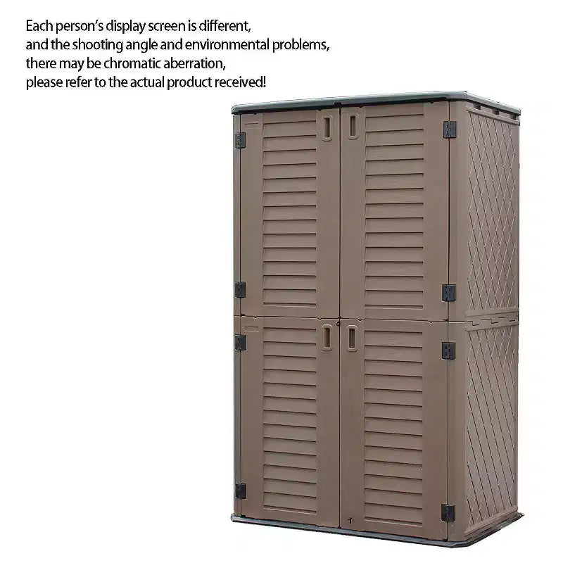 WELLFOR Armoire de rangement verticale 380 gallons pour extérieur, marron