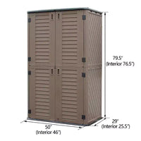 WELLFOR Armoire de rangement verticale 380 gallons pour extérieur, marron