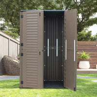 WELLFOR Armoire de rangement verticale 380 gallons pour extérieur, marron