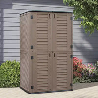 WELLFOR Armoire de rangement verticale 380 gallons pour extérieur, marron