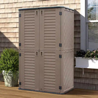 WELLFOR Armoire de rangement verticale 380 gallons pour extérieur, marron
