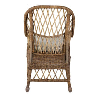 Chaise de salle à manger capitonnée en rotin curviligne Bayside par East at Main - 22x23x39