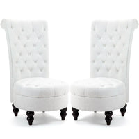 AVAWING Lot de 2 chaises de trône royales rembourrées et pieds en bois d'hévéa